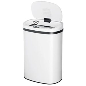 trash can 13 gallon, automatic waste bin touchless infrared motion sensor, stainless steel base anti-fingerprint mute designed, kitchen garbage can 50 liter for office bedroom office living room