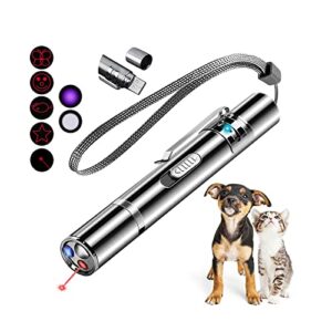 andiceqy cat laser toy, 7 adjustable patterns pet laser pointer toys for indoor cats dogs, long range 3 modes training exercise chaser interactive toy, usb recharge