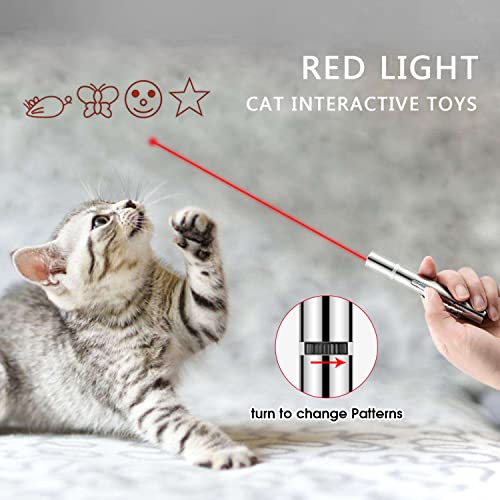 ANDICEQY Cat Laser Toy, 7 Adjustable Patterns Pet Laser Pointer Toys for Indoor Cats Dogs, Long Range 3 Modes Training Exercise Chaser Interactive Toy, USB Recharge