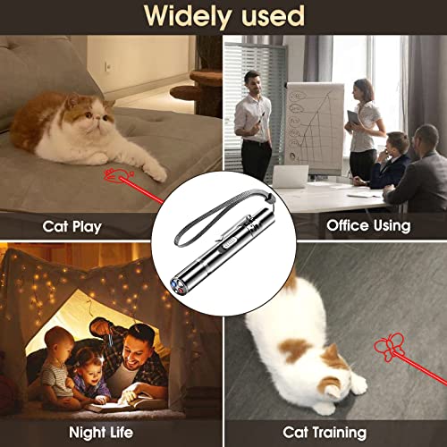 ANDICEQY Cat Laser Toy, 7 Adjustable Patterns Pet Laser Pointer Toys for Indoor Cats Dogs, Long Range 3 Modes Training Exercise Chaser Interactive Toy, USB Recharge