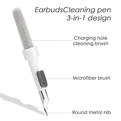 Bluetooth Earbuds Cleaning Pen, Multifunction Earphones Cleaner,in-Ear Headphones Cleaning Dust Removal Brush Pen, for Cleaning The Earwax,Dust in Bluetooth Headset Box,Camera and Mobile Phone