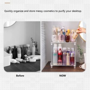 SANTREST Acrylic Organizer Multi-Functional Vanity Tray Corner Shelf for Makeup Cosmetic Shower Racks 2 Tiers