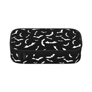 gocerktr bats pencil case large capacity pen case double zippers pen bag office stationery bag cosmetic bag with compartments