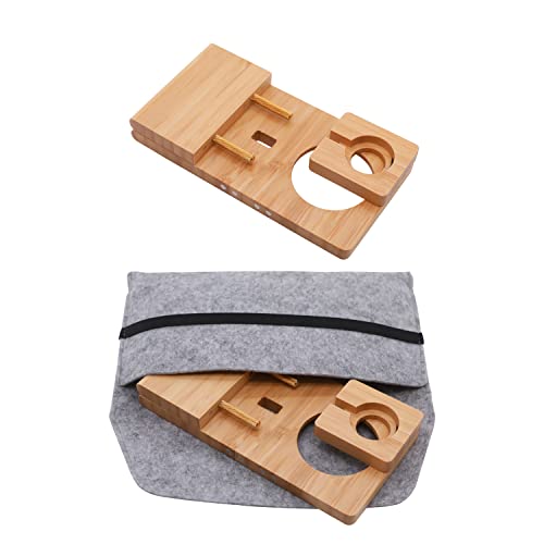 Bamboo Phone Stand for Magsafe Charger 3 in 1 Phone Stand, Detachable and Foldable Magnetic Connect, for iPhone 12 13 Pro/Max/Mini