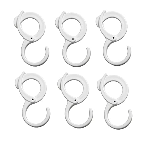 6pcs Plastic Multi-Purpose Rack Hooks S Hanging Hooks Hangers Organizer Clip Hook Table Edge Hook Cross Bar Hook Windproof Hook for Household Wardrobe Kitchen Portable Hook （White)