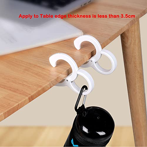 6pcs Plastic Multi-Purpose Rack Hooks S Hanging Hooks Hangers Organizer Clip Hook Table Edge Hook Cross Bar Hook Windproof Hook for Household Wardrobe Kitchen Portable Hook （White)