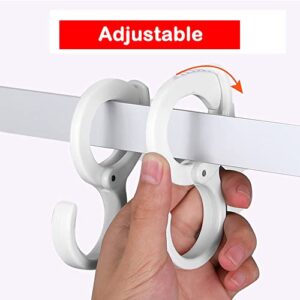 6pcs Plastic Multi-Purpose Rack Hooks S Hanging Hooks Hangers Organizer Clip Hook Table Edge Hook Cross Bar Hook Windproof Hook for Household Wardrobe Kitchen Portable Hook （White)