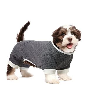 ASENKU Knitted Dog Pajamas Thermal Dog Onesie, Stretchy Jumpsuits Puppy Bodysuits for Small Dogs