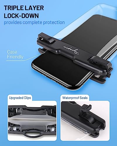 Rynapac Waterproof Phone Pouch - 7.5in Universal Water Proof Cell Phone Case for Beach Travel Must Haves, Cruise Essentials Waterproof Phone Bag with Lanyard for iPhone 15 Pro Max Galaxy S23 Pixel 7a