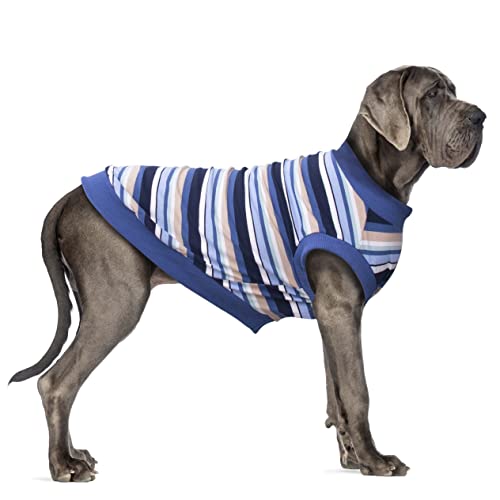 ARUNNERS Extra Large Dog T Shirts Clothes Sleeveless Tank Top Vest for Labrador Rottweiler Great Dane, Blue, 9X-Large