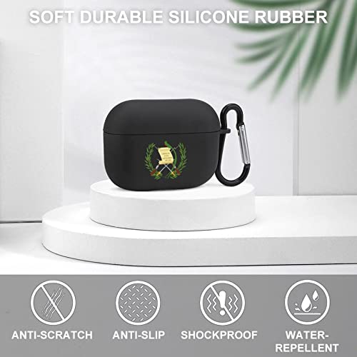 Sedoied Coat of Arms of Guatemala Earphone Protective Cover Soft Skin Durable Antidrop Case for AirPods Pro with Keychain, black-style, One Size