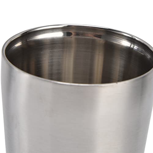 Anti Scald Stainless Steel Cup, Safe Clean Metal Beer Cup Wine Cups Stylish Simple Heat Insulation Durable for Bar(Natural small size 263ml)