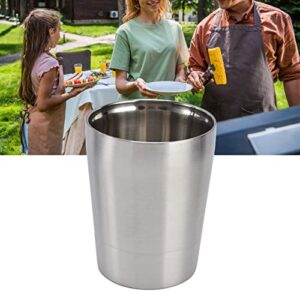 Anti Scald Stainless Steel Cup, Safe Clean Metal Beer Cup Wine Cups Stylish Simple Heat Insulation Durable for Bar(Natural small size 263ml)