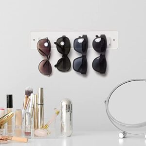 MyGift Modern Wall Mounted Clear Acrylic Sunglasses Hanger Rack, Eyewear Display Rail Holder