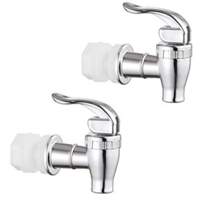 Walkinginrain Replacement Spigot for Beverage Dispenser,Push Style Spigots,Water Dispenser Replacement Spout Silver 2 Pack