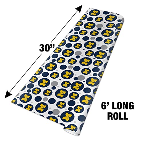 GRAPHICS & MORE University of Michigan Primary Logo Gift Wrap Wrapping Paper Roll