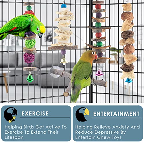 Bissap Bird Chew Toys, 5 Packs Parakeet Natural Wood Toys Parrot Hanging Cage Toy Bird Perch Stand for Small Bird Conure Cockatiel Parrotlet Lovebird Budgie