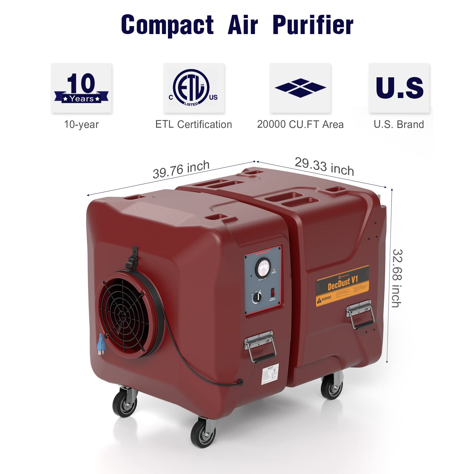 Abestorm 2000 CFM Air Scrubber Commercial with 2-in-1 Filtration Negative Air Machine HEPA Air Scrubbers Heavy Duty Air Cleaner for Commercial, Industrial, Damage Restoration, and Large Spaces