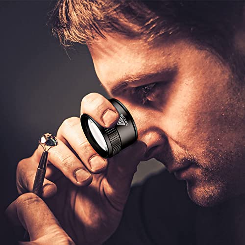 5 Pcs Jewelers Loupe Portable Monocular Magnifier Magnifying Glass Eye Loops Magnifier with 30 x 36 mm Lens Watch Jewelry Experimental Repair Tool for Textile Optical Circuit Coins (5X 10X 15X 20X)