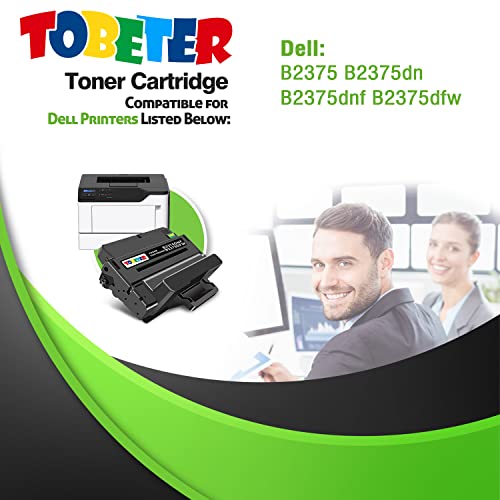 ToBeter Compatible B2375 Toner Replacement for Dell 2375 C7D6F Toner Cartridge for B2375 B2375dn B2375dfw B2375dnf Printer (10,000 Pages, High Yield, 1 Black)