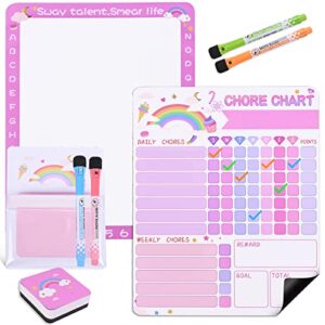 rainbow magnetic chore chart of kids with kids doodle board magnetic,good behavior chart,magnetic reward chart sets for kids behavior,my responsibility chart for kids,childhood education use