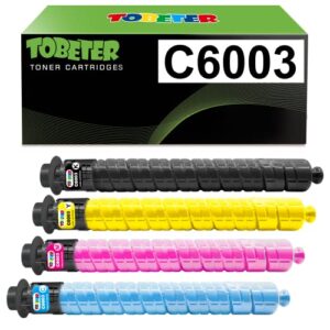 tobeter compatible toner cartridge set replacement for ricoh mp c6003 841849 841852 841851 841850 use for ricoh aficio mpc4503 c4504 c5503 c5504 c6003 c6004 series printer (4-pack)