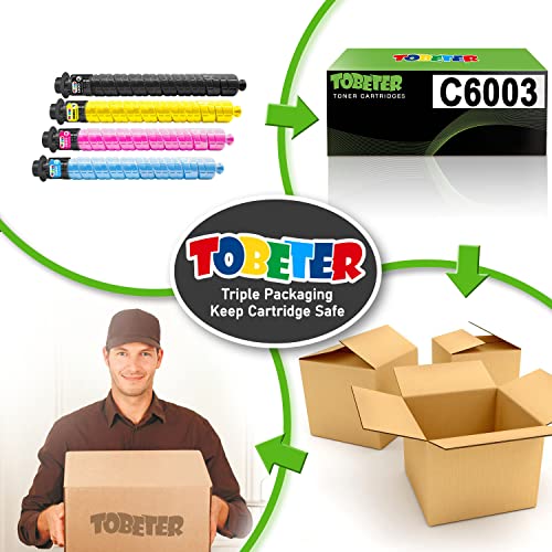 ToBeter Compatible Toner Cartridge Set Replacement for Ricoh MP C6003 841849 841852 841851 841850 Use for Ricoh Aficio MPC4503 C4504 C5503 C5504 C6003 C6004 Series Printer (4-Pack)