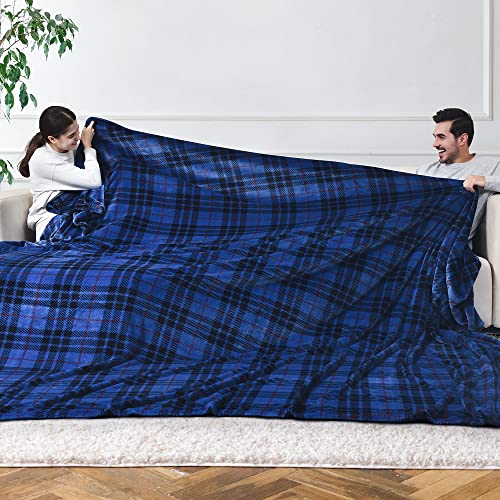 UltraCozy Big Huge Oversized Blanket, 120x120 in Oversized Blanket, Double Sided Flannel, Weighted Fleece Blanket for Bed, Couch Throw, Super Soft Cozy, Machine Washable