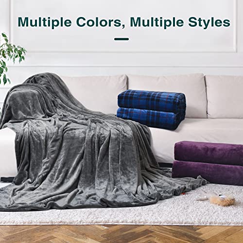 UltraCozy Big Huge Oversized Blanket, 120x120 in Oversized Blanket, Double Sided Flannel, Weighted Fleece Blanket for Bed, Couch Throw, Super Soft Cozy, Machine Washable