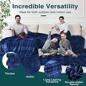 UltraCozy Big Huge Oversized Blanket, 120x120 in Oversized Blanket, Double Sided Flannel, Weighted Fleece Blanket for Bed, Couch Throw, Super Soft Cozy, Machine Washable