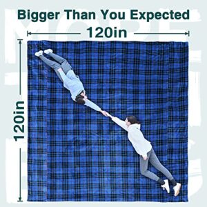 UltraCozy Big Huge Oversized Blanket, 120x120 in Oversized Blanket, Double Sided Flannel, Weighted Fleece Blanket for Bed, Couch Throw, Super Soft Cozy, Machine Washable
