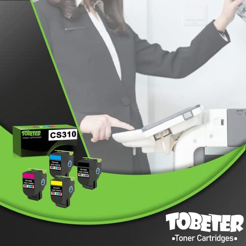 ToBeter Remanufactured CS310 CS410 CS510 Toner Replacement for Lexmark 701HK 70C1HK0 701HC 70C1HC0 701HM 70C1HM0 701HY 70C1HY0 Toner for CS310dn CS310n CS410n CS410dn CS510de (4 Pack, BK/C/M/Y)