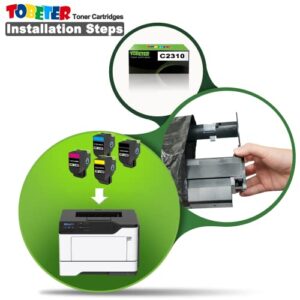 ToBeter Remanufactured C2310 Toner Replacement for Lexmark C2310K0 C2310C0 C2310M0 C2310Y0 Toner Cartridge for C2325 C2425 C2535 MC2425 MC2535 MC2640 (Black Cyan Magenta Yellow)