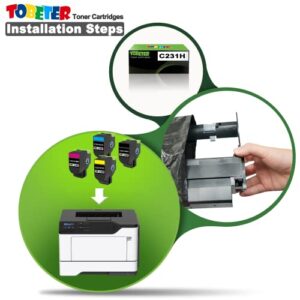 ToBeter Remanufactured C231H Toner Replacement for Lexmark C231HK0 C231HC0 C231HM0 C231HY0 Toner Cartridge for C2325 C2325dw C2425 C2535 C2640 MC2325adw C2425dw C2535dw Printers (BK/C/M/Y, 4 Pack)