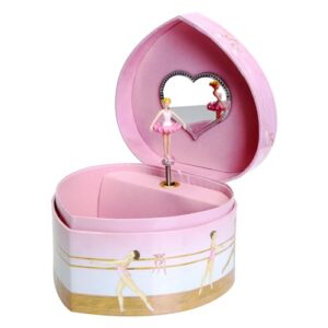 enchantmints musical ballerina jewelry box for girls heart shaped ballerina spins to swan lake