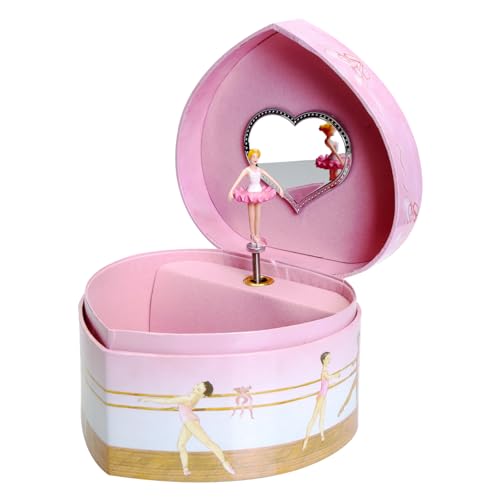 Enchantmints Musical Ballerina Jewelry Box for Girls Heart Shaped Ballerina Spins to Swan Lake