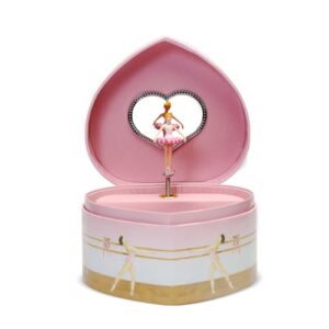 Enchantmints Musical Ballerina Jewelry Box for Girls Heart Shaped Ballerina Spins to Swan Lake