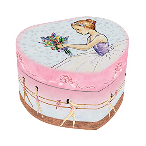 Enchantmints Musical Ballerina Jewelry Box for Girls Heart Shaped Ballerina Spins to Swan Lake