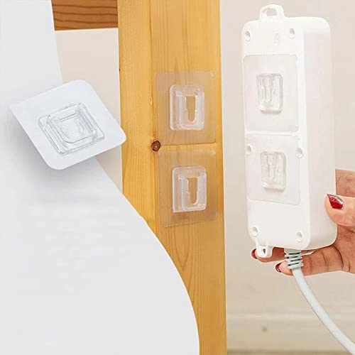 Demall 10pcs Double-Sided Adhesive Wall Hooks Snap Fastener Hanger Strong Transparent Hooks Suction Cup Sucker Wall Storage Holder for Kitchen Bathroo