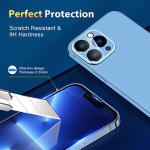 NatuBeau 3 Pack Screen Protector Compatible with iPhone 13 Pro with 3 Pack Camera Lens Protector, iPhone 13 Pro Screen Protector Tempered Glass, 6.1 inch, 9H Hardness, Scratch Resistant, Easy Installation