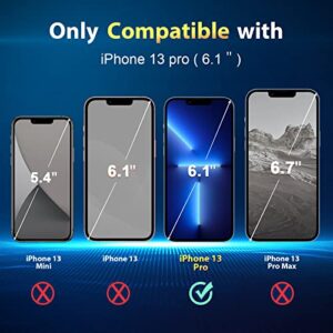 NatuBeau 3 Pack Screen Protector Compatible with iPhone 13 Pro with 3 Pack Camera Lens Protector, iPhone 13 Pro Screen Protector Tempered Glass, 6.1 inch, 9H Hardness, Scratch Resistant, Easy Installation