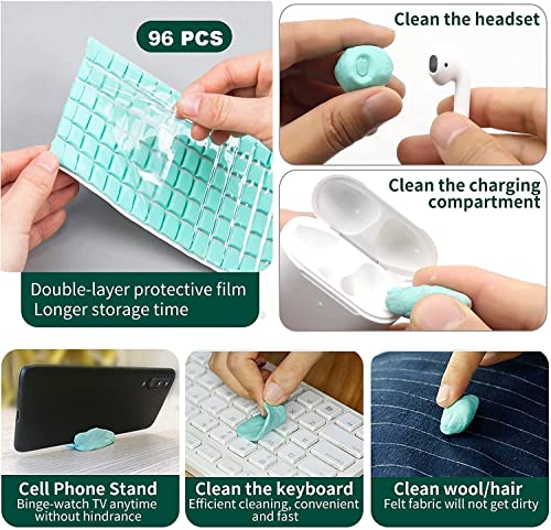 96PCS Cleaner Kit Compatible with Airpods 1,2,3 and Pro, Earbud Cleaning Putty Remove Ear Wax, for Charging Case/Bluetooth Headphones/Phone/Earbuds/Camera/Keyboard&Hearing Aids