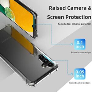 KIOMY Case for Samsung Galaxy A13 5G Ultra Clear Case with 2pcs HD Tempered Glass Screen Protectors Hybrid Anti Yellow Hard Acrylic with TPU Shockproof Bumper Protection Slim Fit Cellphone Back Cover