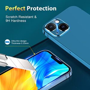 NatuBeau 3 Pack iPhone 13 Screen Protector Tempered Glass with 3 Pack iPhone 13 Camera Lens Protector, 6.1 inch