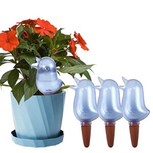 4 pack self watering spikes, indoor plant watering globes, bird shape automatic irrigation spikes, self-watering terracotta spikes, plant watering devices（blue）