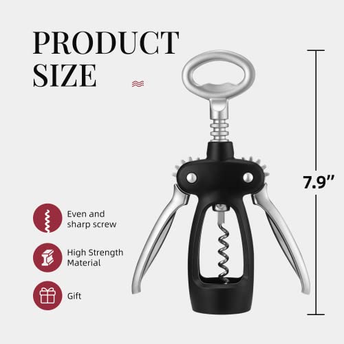 KITVINOUS Wine Bottle Opener, Premium Wing Corkscrew Wine Opener with No-Stick Worm, Multi-Purpose Winged Corkscrews for Wine and Beer Bottles