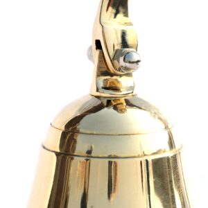 Handcrafted Trading Co Wall Mountable Nautical Brass Bell 4" Gold - Solid Brass Wall Hanging Ship Bell