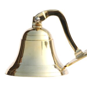 Handcrafted Trading Co Wall Mountable Nautical Brass Bell 4" Gold - Solid Brass Wall Hanging Ship Bell