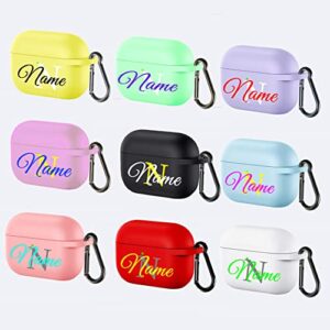 personalized custom name airpods pro charging case protective cover airpod silicone leather case fully protected durable, anti-drop keychain, 9 colors to choose (multicolor)