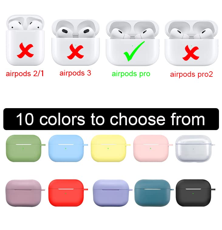 Personalized Custom Name Airpods Pro Charging case Protective Cover Airpod Silicone Leather case Fully Protected Durable, Anti-Drop Keychain, 9 Colors to Choose (Multicolor)